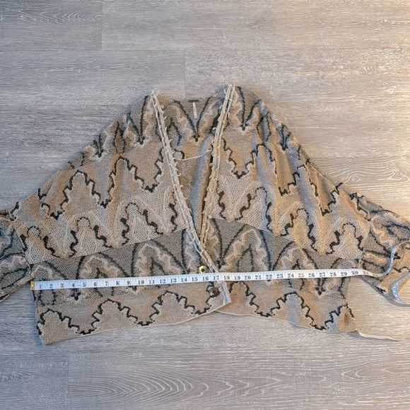 Free People Tan and Black Open Front Butterfly Kimono - Picture 8 of 12